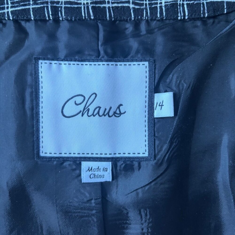 Pre-Loved Claus size 14 black and white checkered pattern blazer. - Picture 3 of 4